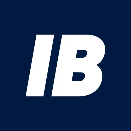Ipobet logo, featuring the stylized white letters 'IB' on a dark blue background.